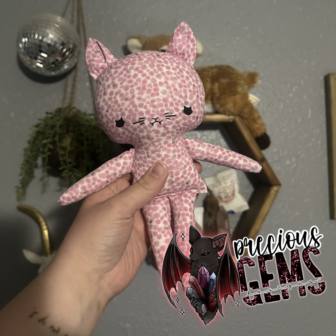 Pink glitter dot cat doll preorder
