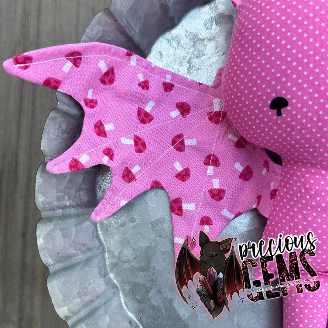 Pink mushy bat doll RTS