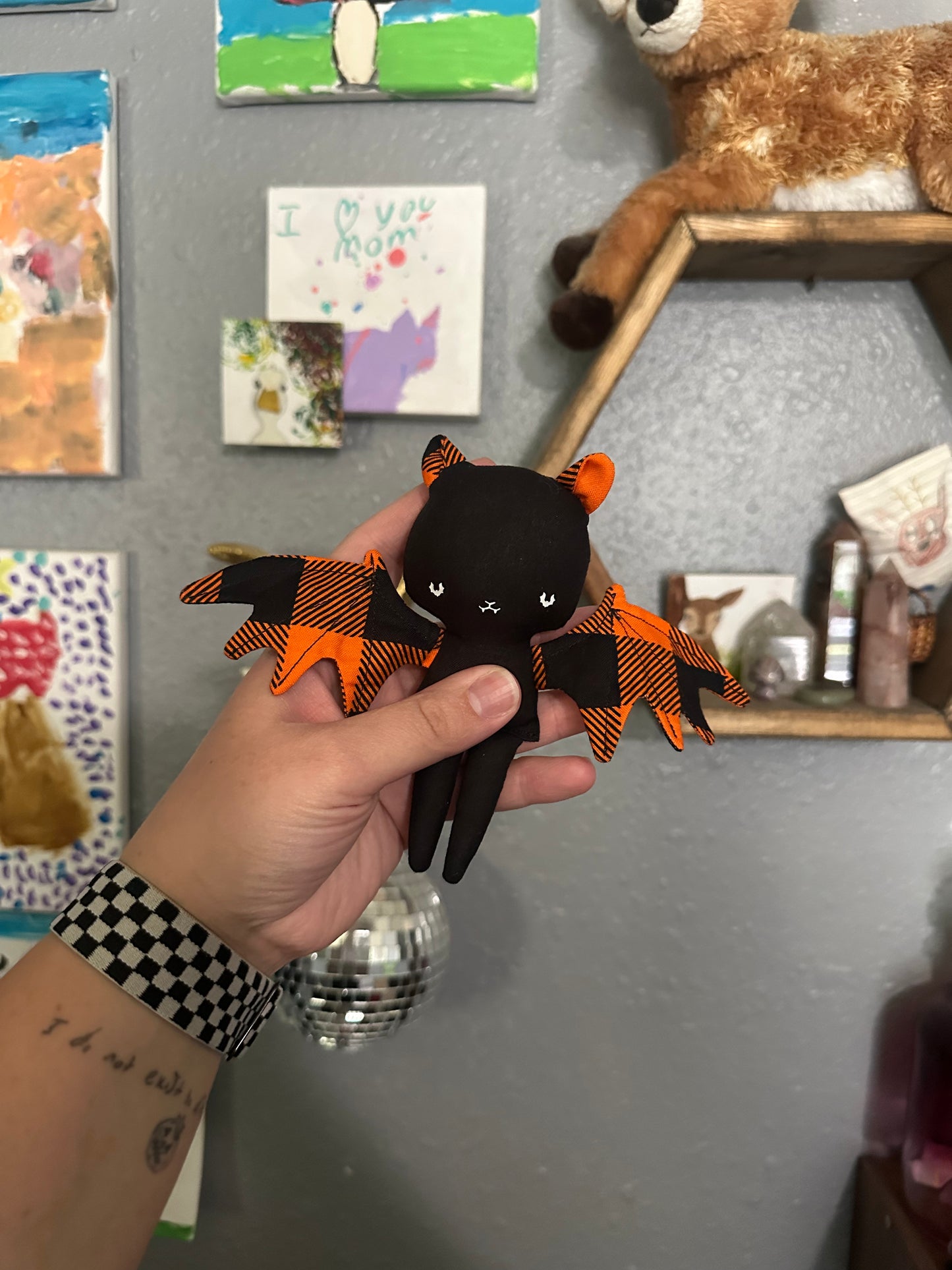 Orange plaid baby bat RTS