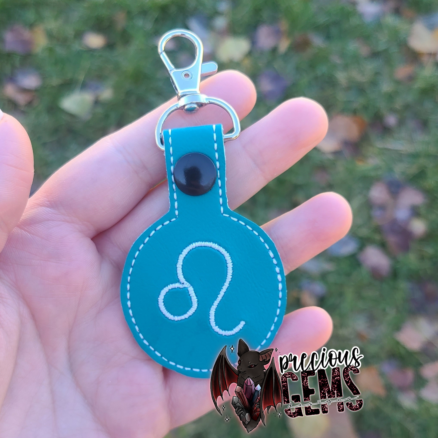 Blue Zodiac Circle Keychain