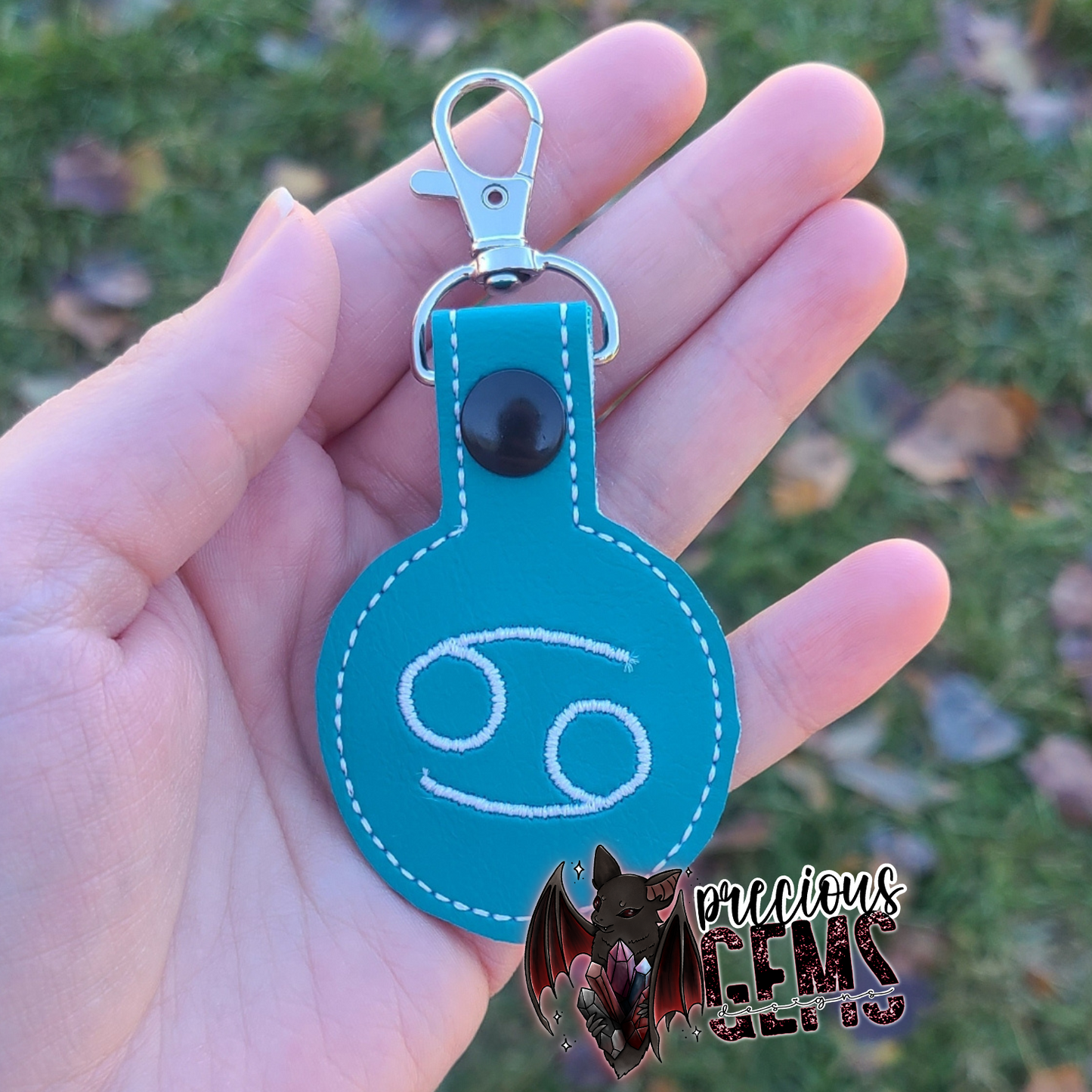 Blue Zodiac Circle Keychain