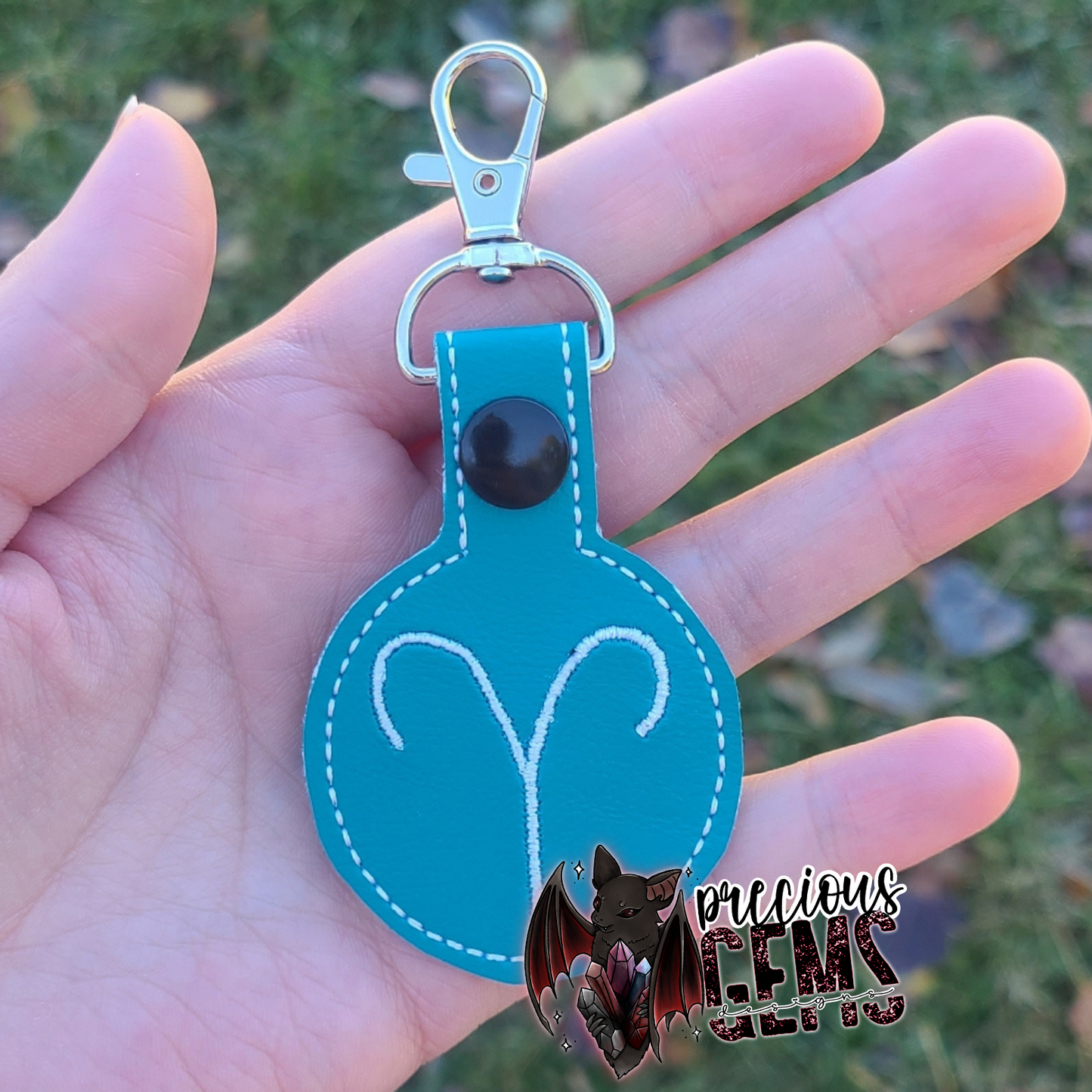 Blue Zodiac Circle Keychain