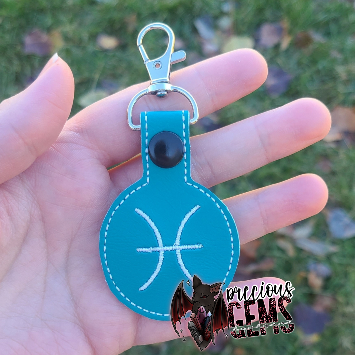 Blue Zodiac Circle Keychain