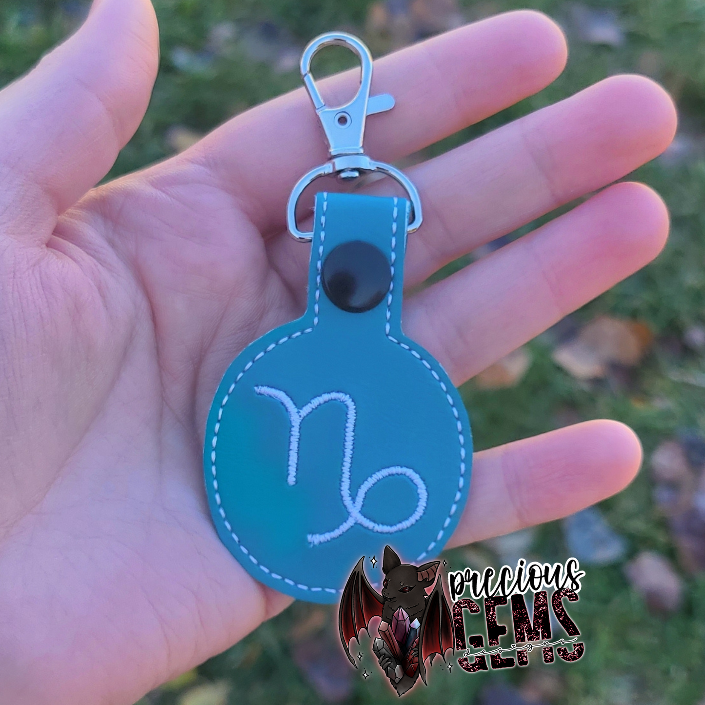 Blue Zodiac Circle Keychain