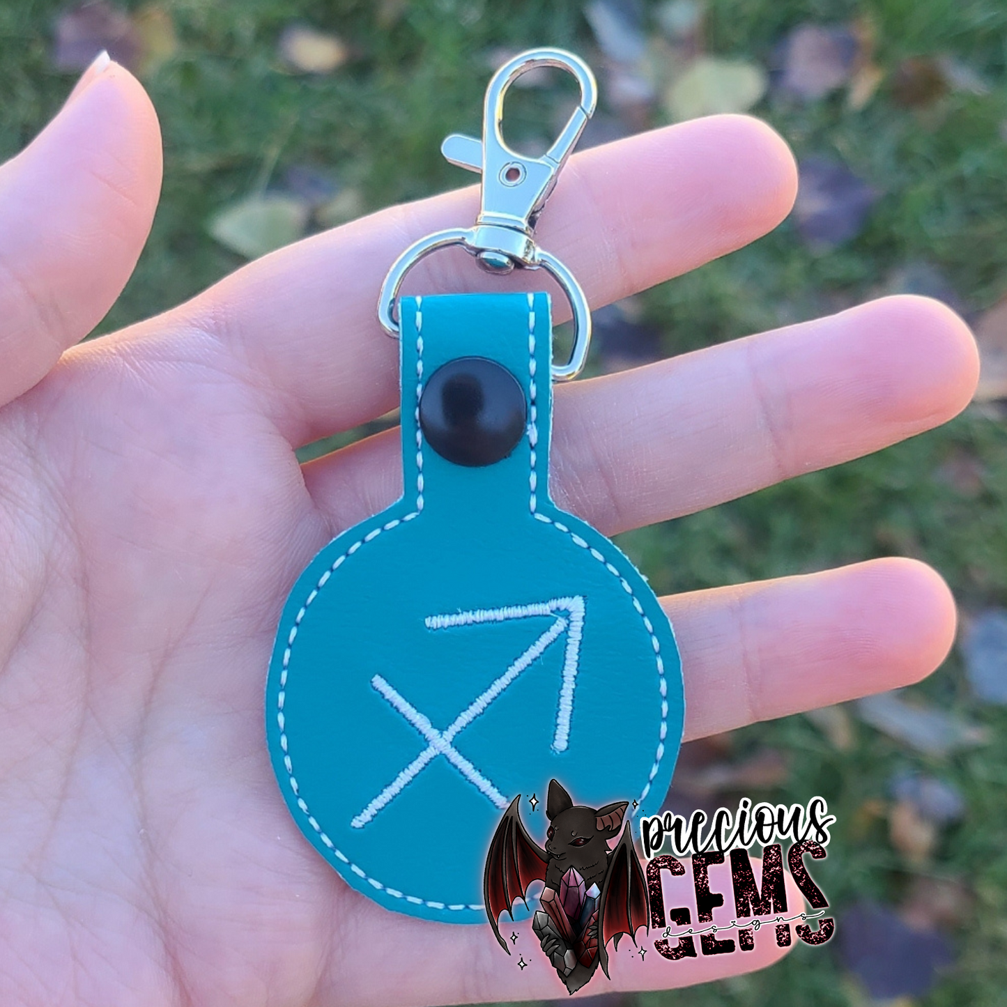 Blue Zodiac Circle Keychain