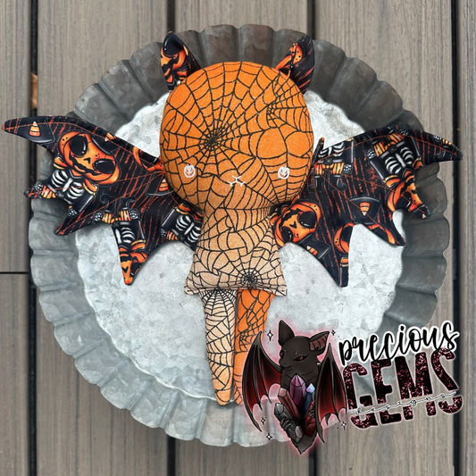 Pumpkin nutcracker bat doll RTS