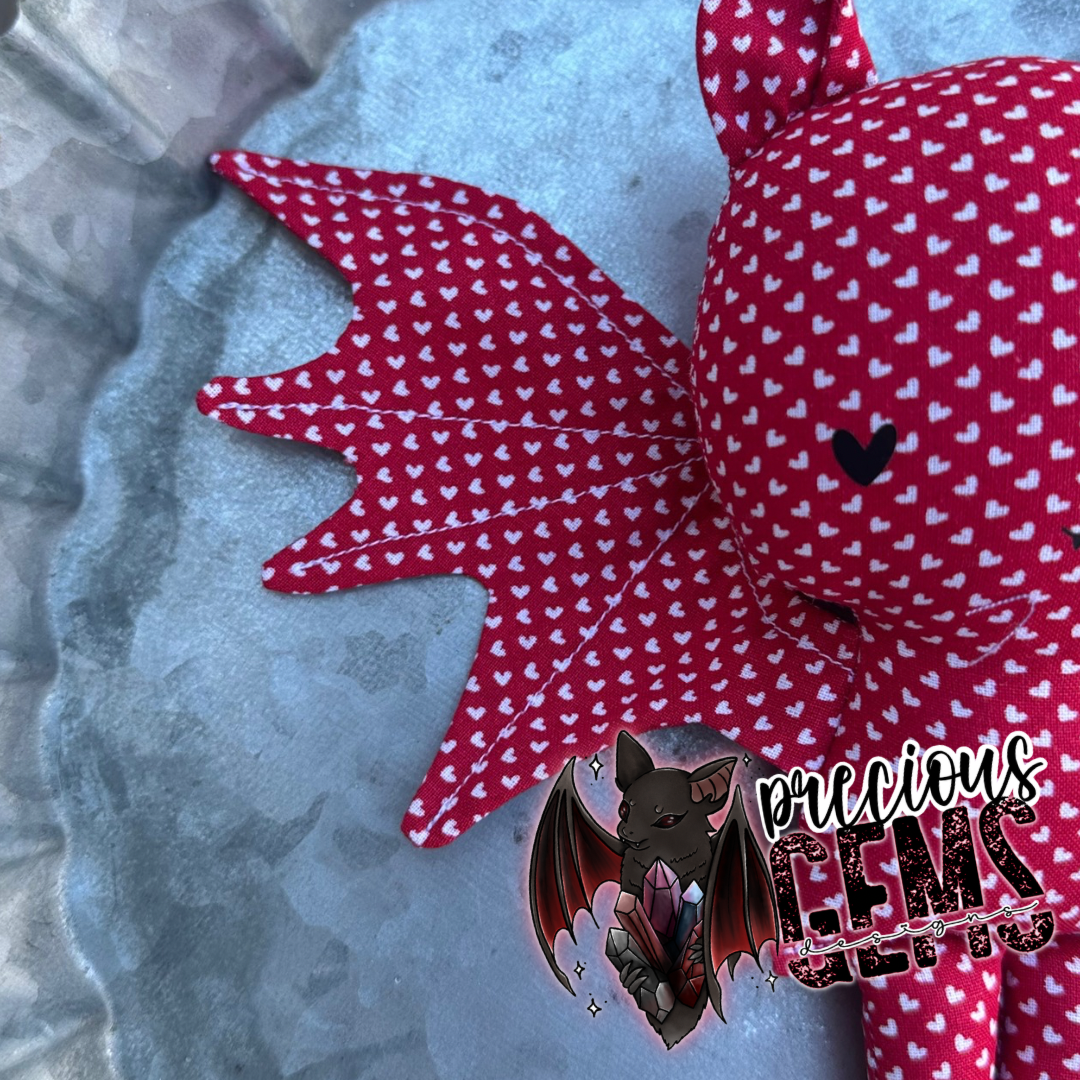 All over hearts small bat doll RTS