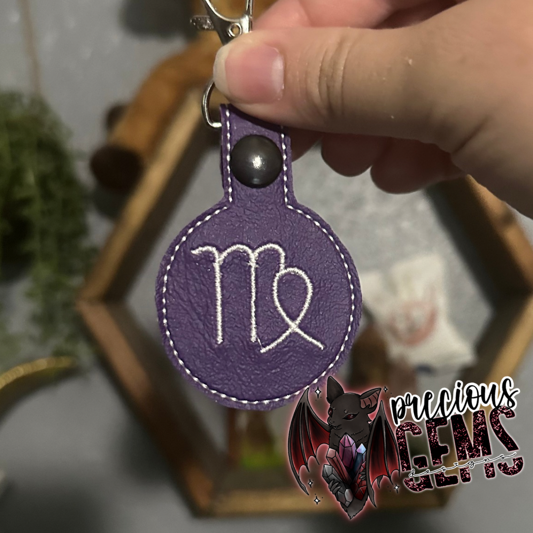 Purple Zodiac Circle Keychain