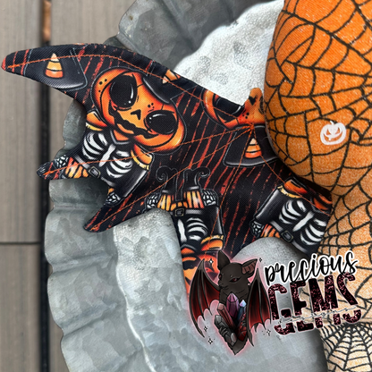 Pumpkin nutcracker bat doll RTS