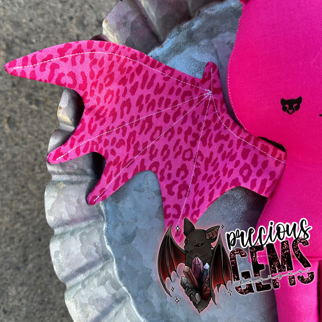 Pink leopard bat doll RTS