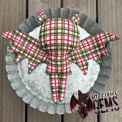 Christmas plaid bat doll RTS