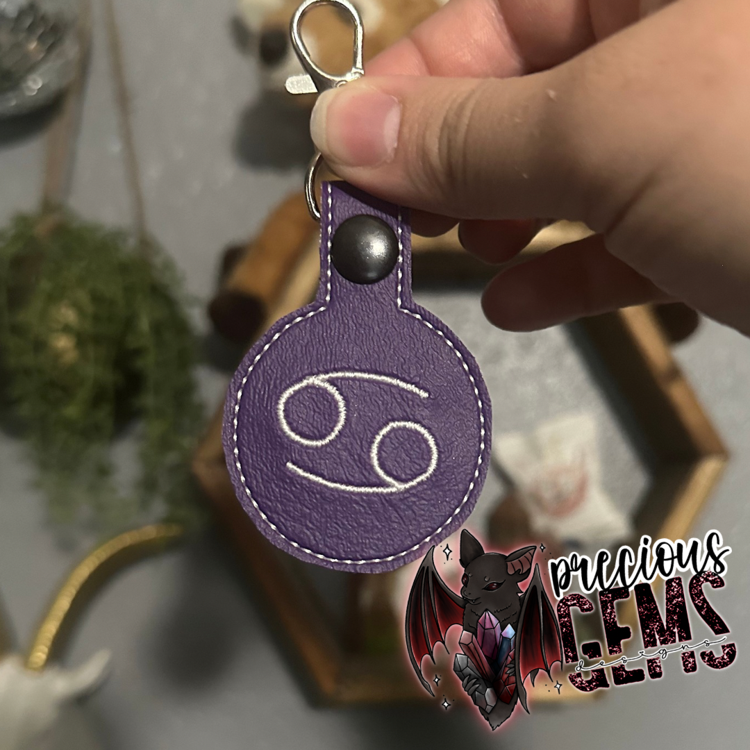 Purple Zodiac Circle Keychain