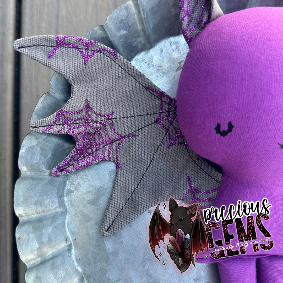 Glitter spiderweb bat doll RTS