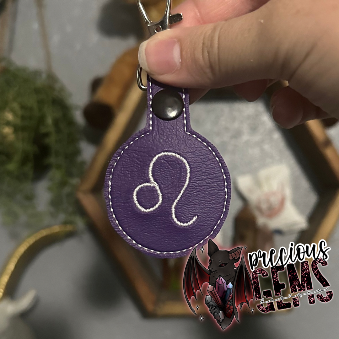 Purple Zodiac Circle Keychain