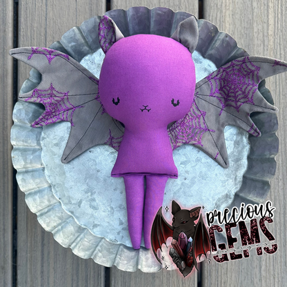 Glitter spiderweb bat doll RTS