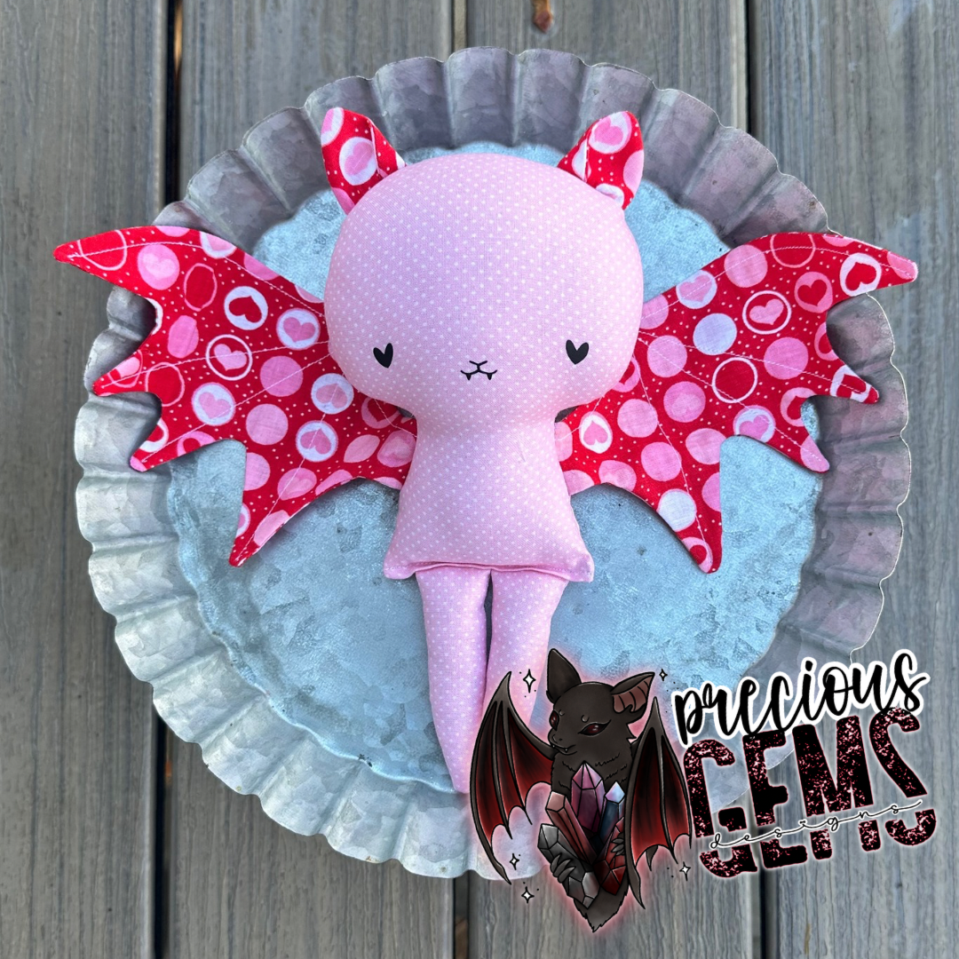 Hearts and polka dots bat doll RTS