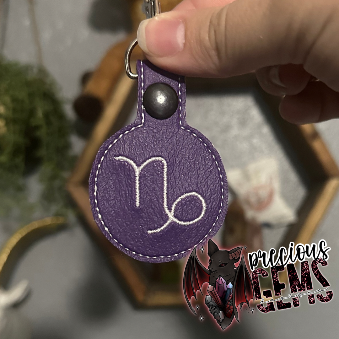 Purple Zodiac Circle Keychain