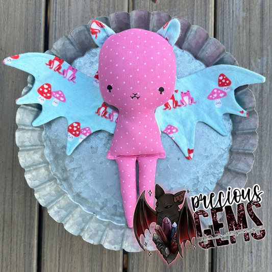 Frog and mushroom bat doll RTS