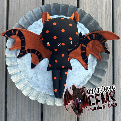 Polka dot snake mesh bat doll RTS