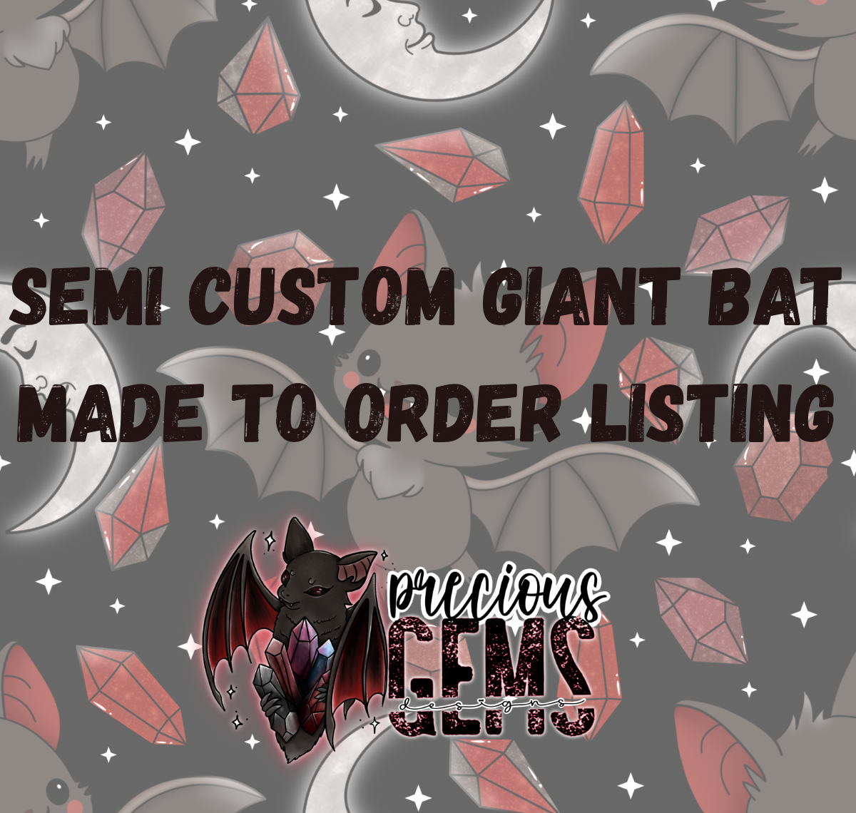 Semi custom giant bat doll made to order – Precious Gems Designs