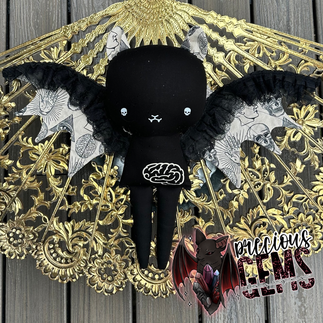 Sintober day 2 Brains/Organs OOAK XL bat doll RTS