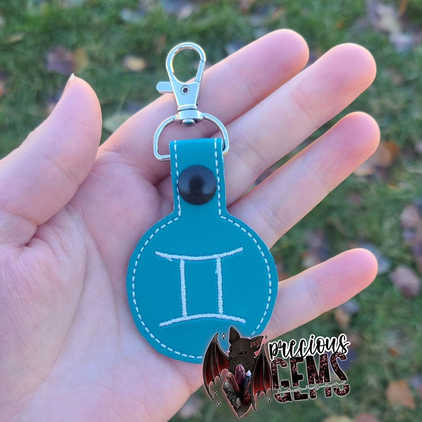 Blue Zodiac Circle Keychain