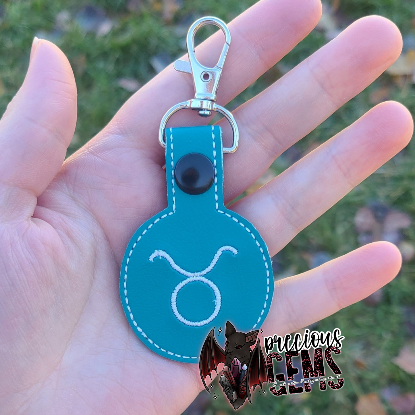 Blue Zodiac Circle Keychain