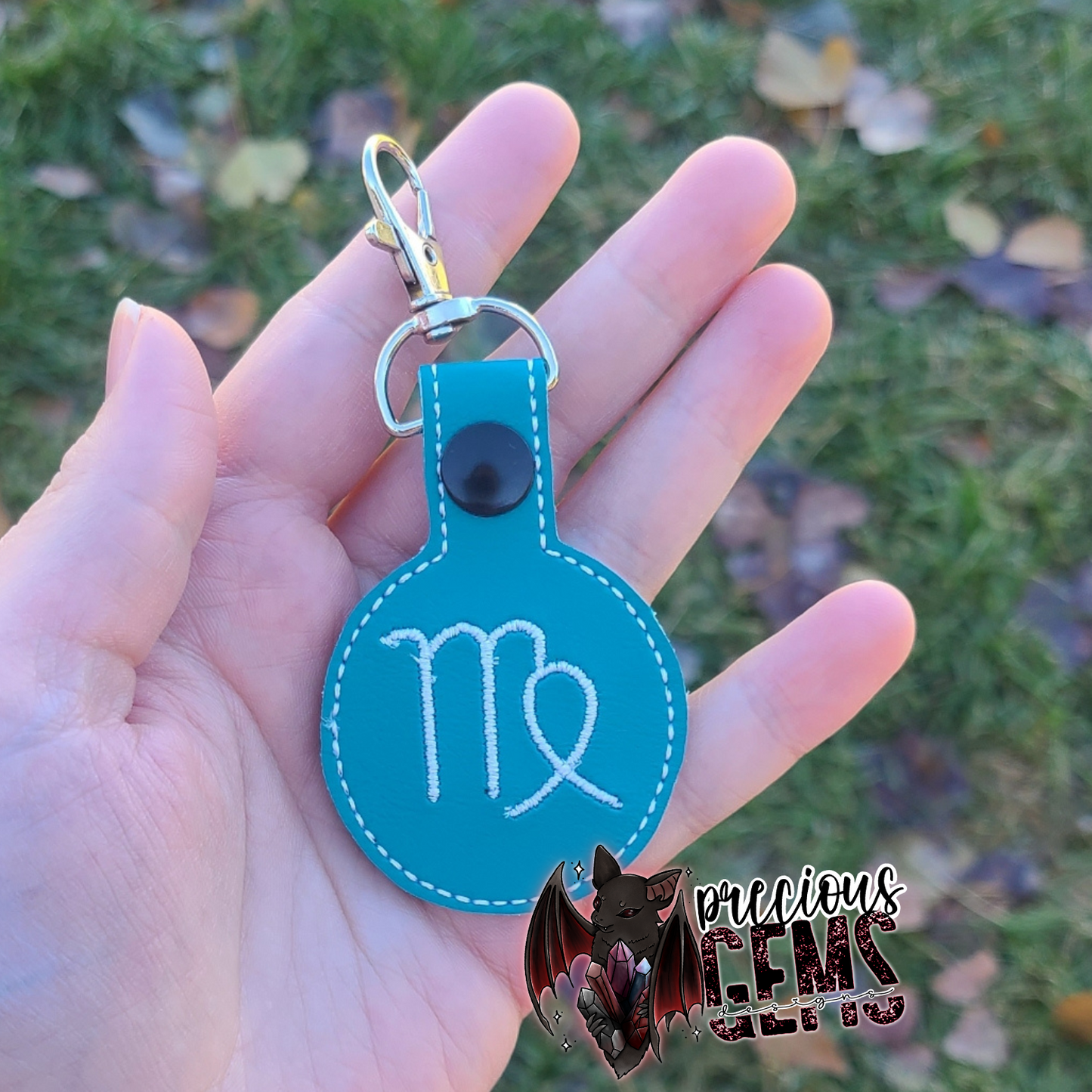 Blue Zodiac Circle Keychain