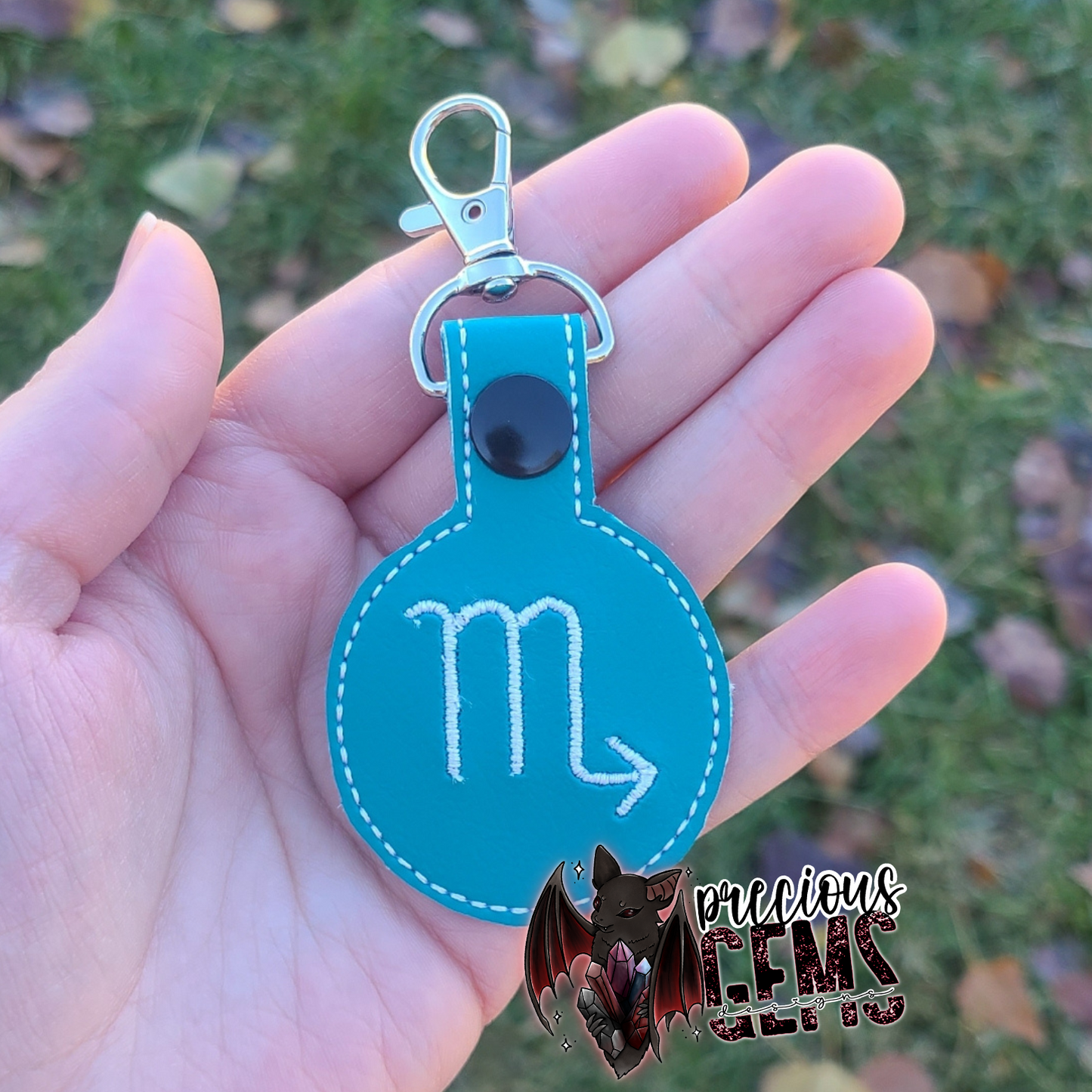 Blue Zodiac Circle Keychain
