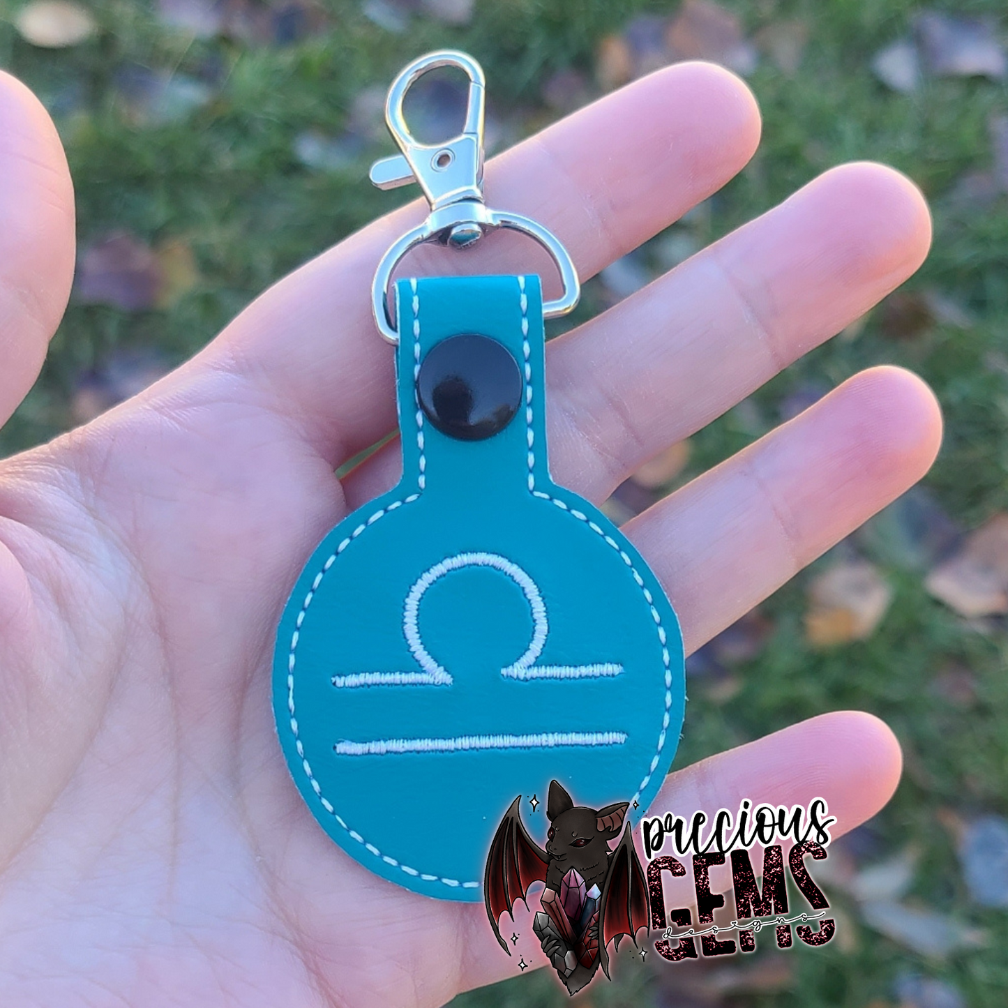 Blue Zodiac Circle Keychain